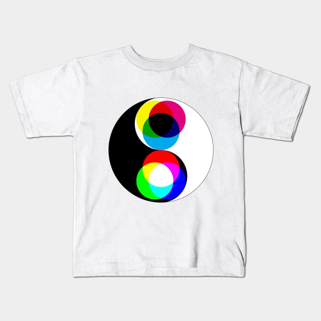 Color Yin and Yang Kids T-Shirt by Fly_Sham